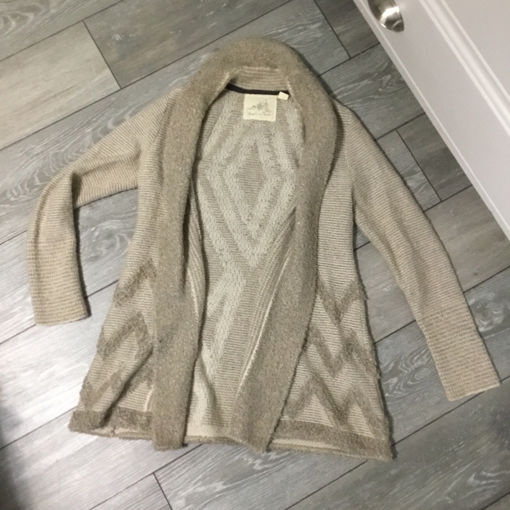 Angel Of The North ANTHROPOLOGIE Neutral Tone Open Cardigan M